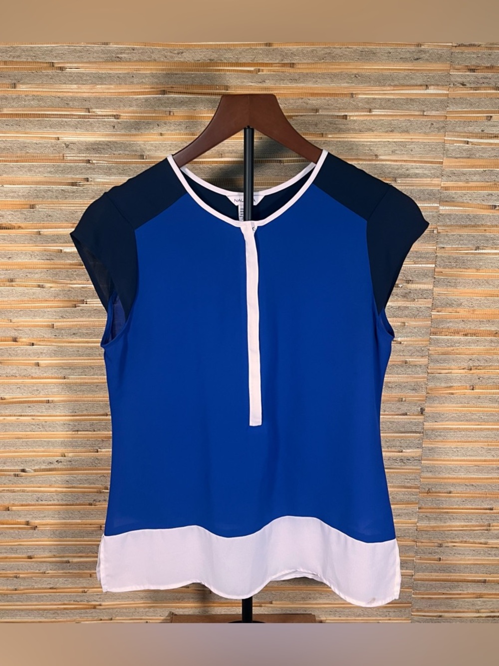 Nautica blue and white top with zipper detail Size XS